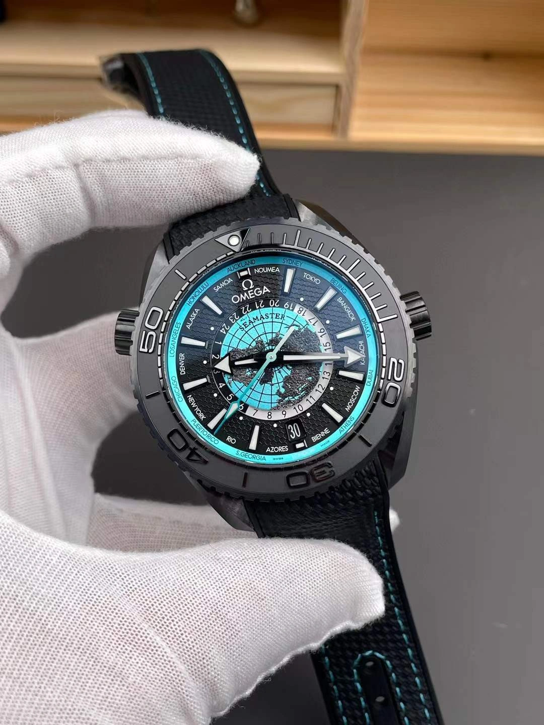 Durable CBD Factory Omega Seamaster Planet Ocean 600M Worldtimer Ref. 215.92.46.22.01.006 1:1 Super Clone – DD8938 Movement 246